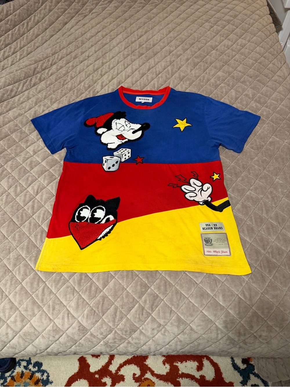 Reason Brand USA-XX "Take What's Yours" Graphic Patch Colorblock Tee